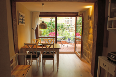 Ferienhaus Stobenstrasse Essbereich Terrasse