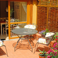 Ferienhaus Stobenstrasse Gartenterrasse