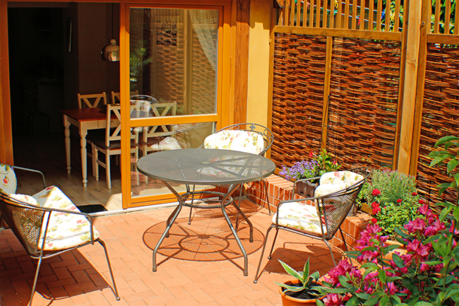 Ferienhaus Stobenstrasse Gartenterrasse