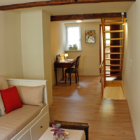 Ferienhaus Stobenstrasse Wohnzimmer Sekretär