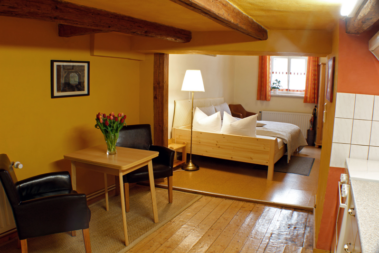 Ferienwohnung im Damm Blick aus-Kueche